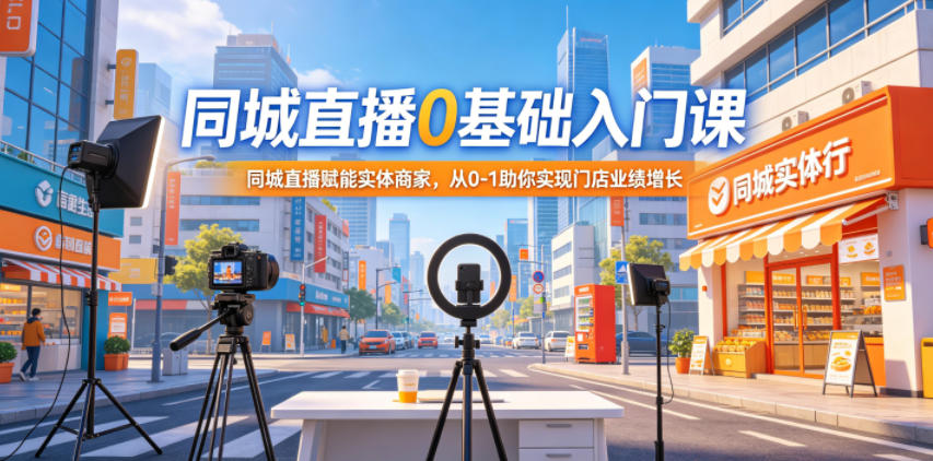 同城直播0基础入门课，同城直播赋能实体商家，从0-1助你实现门店业绩增长-余宽网创