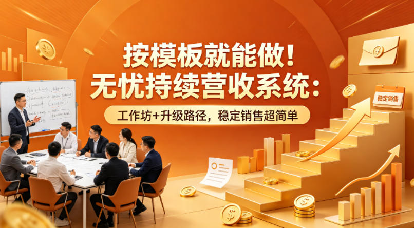 按模板就能做！无忧持续营收系统：工作坊+升级路径，稳定销售超简单【原创双语字幕】-余宽网创