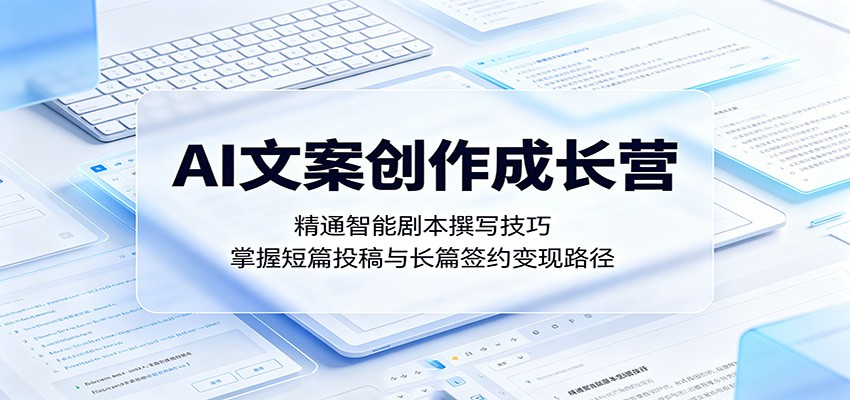 AI文案创作成长营：精通智能剧本撰写技巧，掌握短篇投稿与长篇签约变现路径-余宽网创