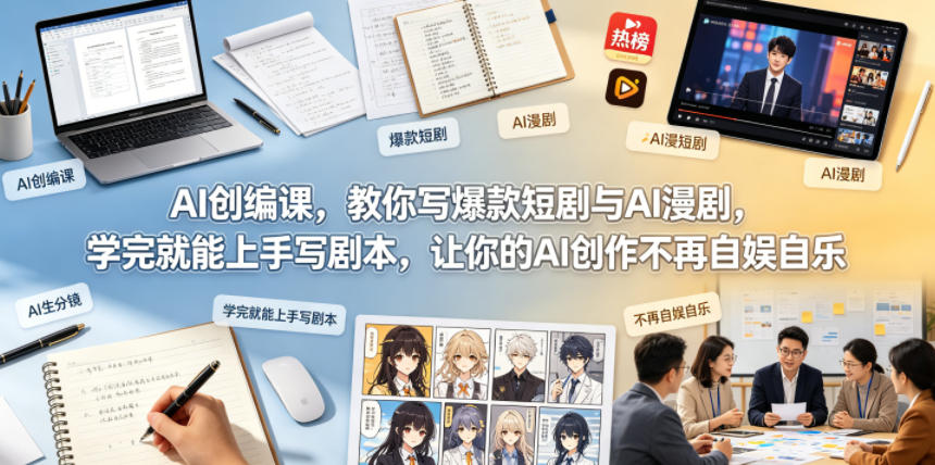 AI创编课，教你写爆款短剧与AI漫剧，学完就能上手写剧本，让你的AI创作不再自娱自乐（更新0521）-余宽网创