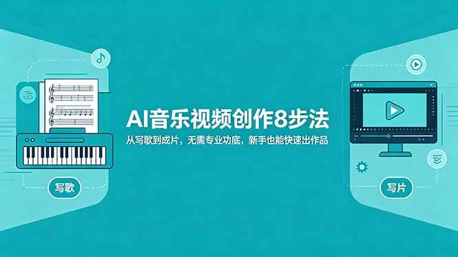 （18340期）AI音乐视频创作8步法：从写歌到成片，无需专业功底，新手也能快速出作品-余宽网创