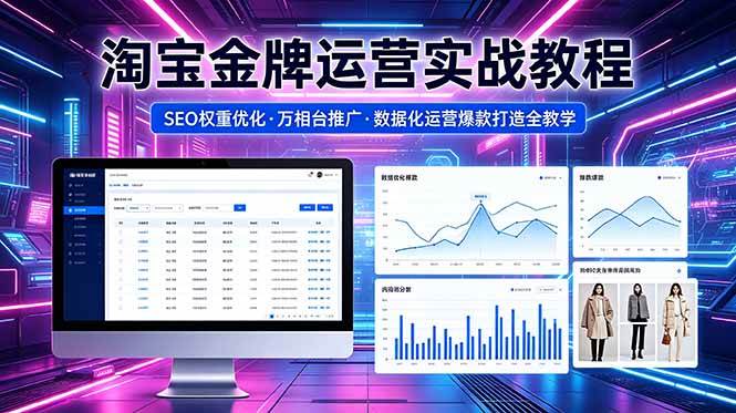 （18507期）2026 淘宝金牌运营实战教程，SEO权重优化万相台推广，数据化运营爆款打造全教学-余宽网创