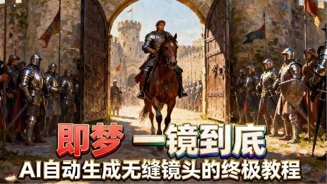 （18241期）即梦AI一镜到底终极教程，智能补帧+运镜技巧，AI自动生成无缝丝滑长镜头高效出片-余宽网创