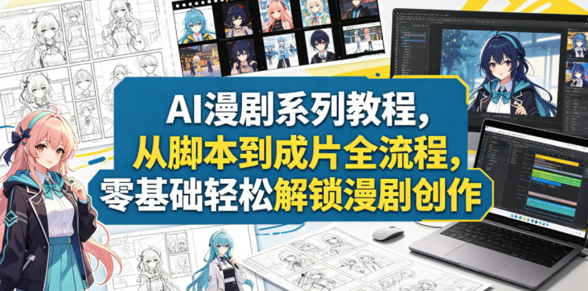 AI漫剧系列教程，从脚本到成片全流程，零基础轻松解锁漫剧创作-余宽网创