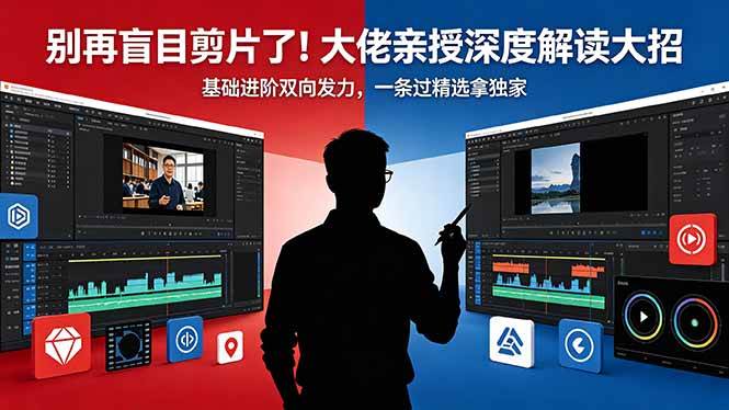 (18384期)别再盲目剪片了!大佬亲授深度解读大招,基础进阶双向发力,一条过精选拿独家-余宽网创