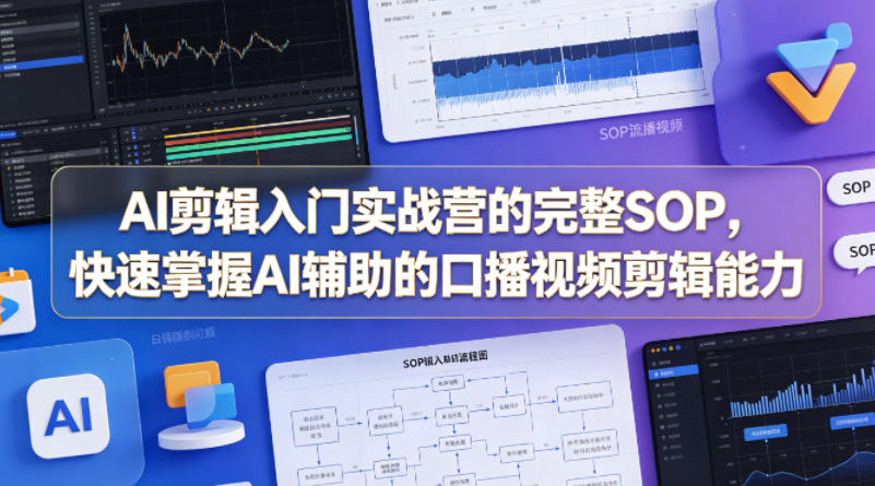 AI剪辑入门实战营的完整SOP，快速掌握AI辅助的口播视频剪辑能力-余宽网创