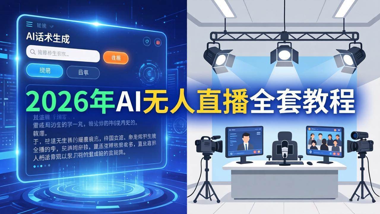 （17953期）2026年AI无人直播全套教程：OBS安装+软件配置+直播间搭建+话术生成+一键开播实操-余宽网创