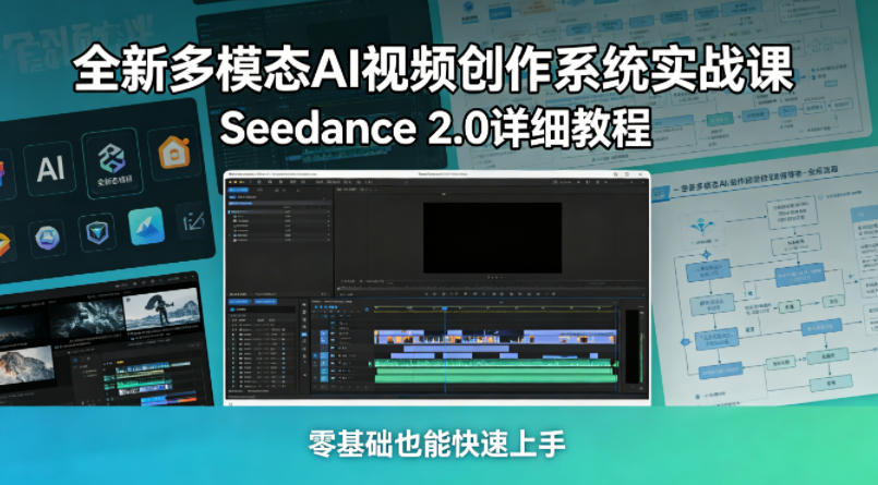 全新多模态AI视频创作系统实战课，Seedance 2.0详细教程，零基础也能快速上手-余宽网创
