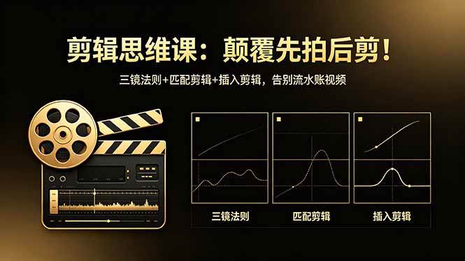 (18285期)剪辑思维课:颠覆先拍后剪!三镜法则+匹配剪辑+插入剪辑,告别流水账视频-余宽网创