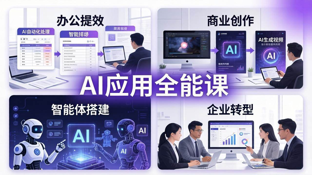 （18042期）AIGC 应用师全能课-更新：办公提效、商业创作、智能体搭建、企业转型，一站式学会AI应用-余宽网创