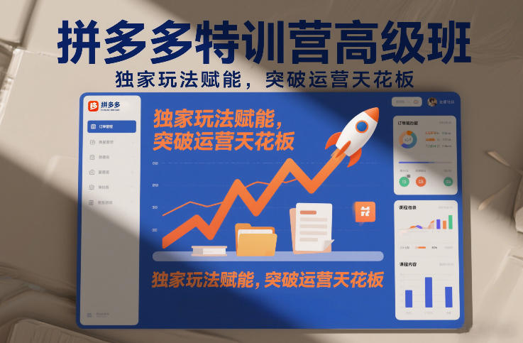 拼多多特训营高阶班，独家玩法赋能，突破运营天花板（更新26年4月18日）-余宽网创