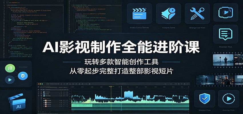AI影视制作全能进阶课:玩转多款智能创作工具,从零起步完整打造整部影视短片-余宽网创