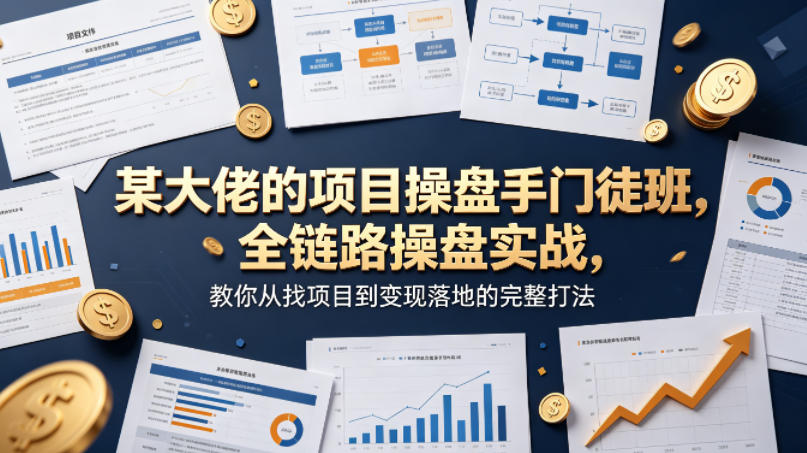 某大佬的项目操盘手门徒班，全链路操盘实战，教你从找项目到变现落地的完整打法-余宽网创
