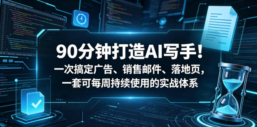90分钟打造AI写手！一次搞定广告、销售邮件、落地页，一套可每周持续使用的实战体系【原创双语字幕】-余宽网创