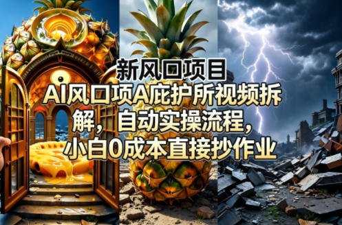 新风口项目AI庇护所视频拆解，自动实操流程，小白0成本直接抄作业-余宽网创