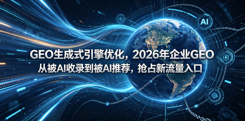 GEO生成式引擎优化,2026年企业GEO从被AI收录到被AI推荐,抢占新流量入口-余宽网创