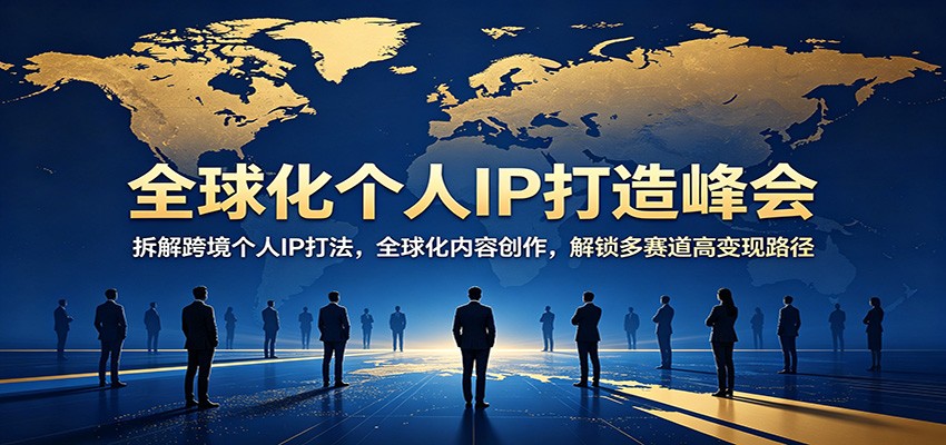 全球化个人IP打造峰会：拆解跨境个人IP打法，全球化内容创作，解锁多赛道高变现路径-余宽网创