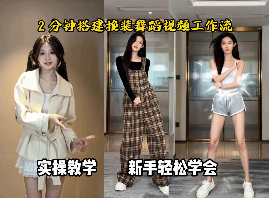 通过Coze工作流，制作《跳舞卡点换装视频》，两分钟制作完成，从0到1演示搭建过程-余宽网创