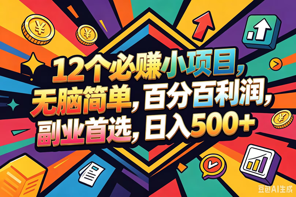 (18291期)12个必赚钱的小项目,百分百赚米,无脑简单,副业首选,日入600+ (18291期)12个必赚钱的小项目,百分百赚米,无脑简单,副业首选,日入600+