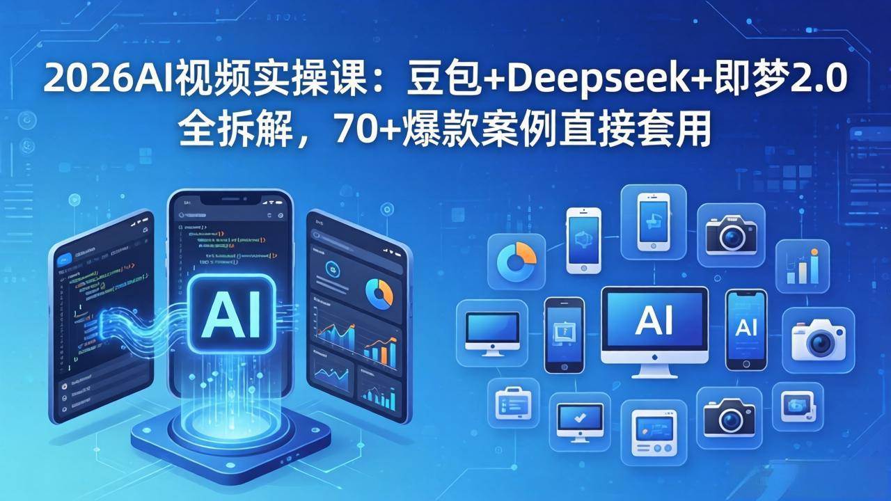 （18263期）2026AI视频实操课：豆包+Deepseek+即梦2.0全拆解，70+爆款案例直接套用-余宽网创