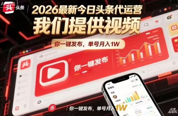 今日头条躺賺模式，你9我1，操作简单，一键发布，单机日入数百，长期合作【揭秘】-余宽网创