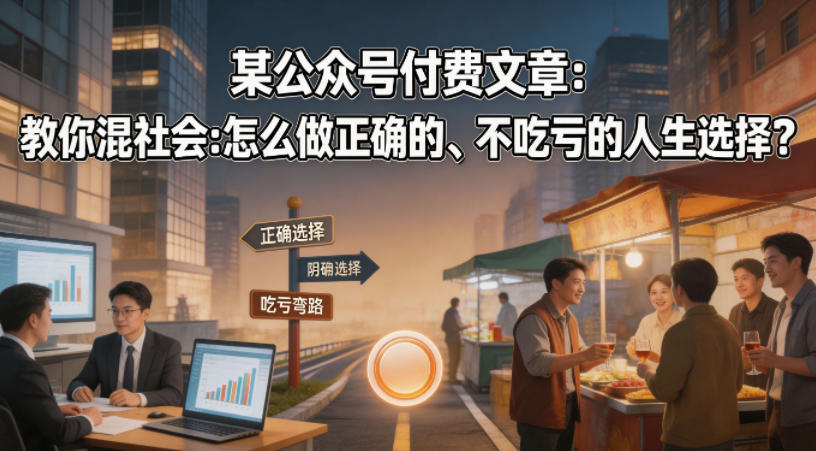 某公众号付费文章：教你混社会：怎么做正确的、不吃亏的人生选择？-余宽网创