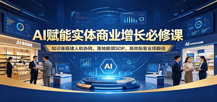 AI赋能实体商业增长必修课：知识库搭建人机协同，落地极简SOP，高效拓客业绩翻倍-余宽网创