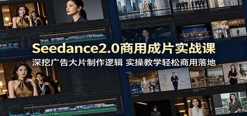 Seedance2.0商用成片实战课:深挖广告大片制作逻辑,实操教学轻松商用落地-余宽网创