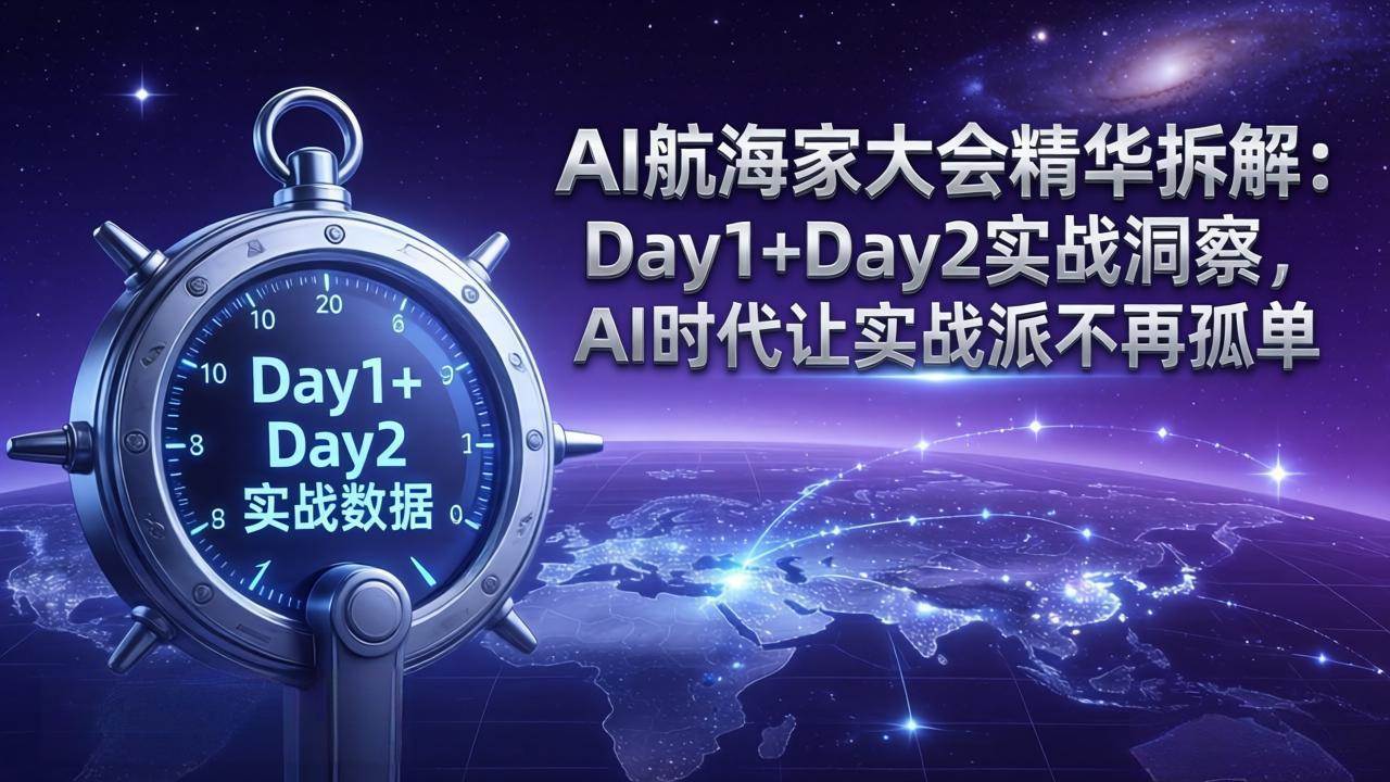 (17867期)AI航海家大会精华拆解:Day1+Day2实战洞察,AI时代让实战派不再孤单-余宽网创