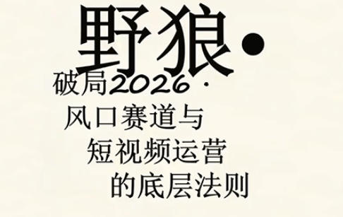 野狼团队·多平台实操运营课，覆盖AI口播、服装、好物、漫剪等热门玩法（更新4月）-余宽网创