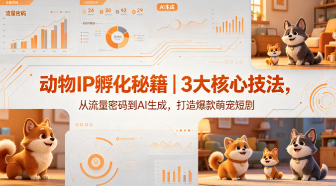 动物IP孵化秘籍｜3大核心技法，从流量密码到AI生成，打造爆款萌宠短剧-余宽网创