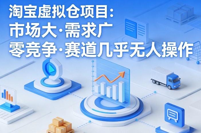 淘宝虚拟仓项目，市场大，需求广，零竞争，赛道几乎没人操作（更新0410）-余宽网创