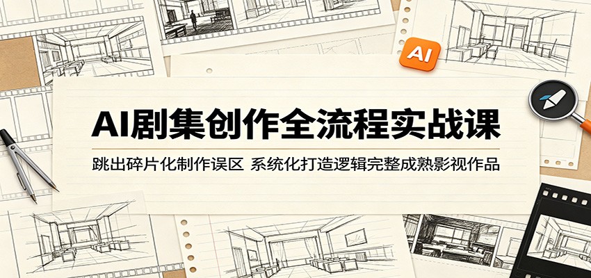 AI剧集创作全流程实战课:跳出碎片化制作误区,系统化打造逻辑完整成熟影视作品-余宽网创