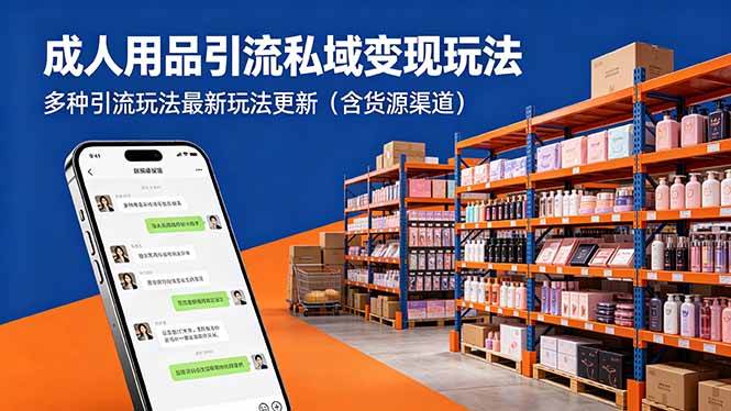 (18419期)成人用品引流私域变现玩法,多种引流玩法最新玩法更新(含货源渠道)-余宽网创