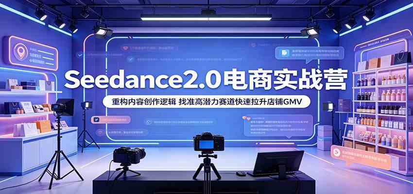 Seedance2.0电商实战营:重构内容创作逻辑,找准高潜力赛道快速拉升店铺GMV-余宽网创