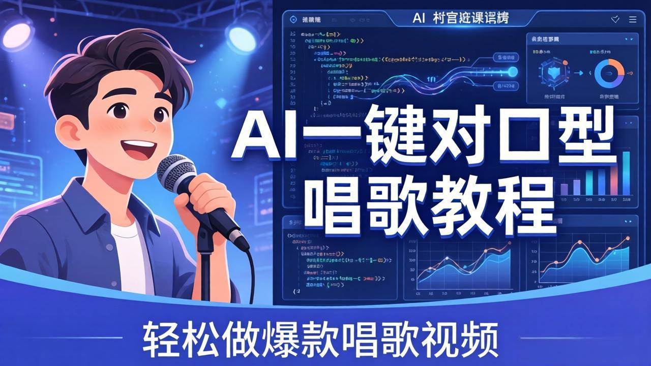（18118期） AI一键对口型唱歌教程：零基础也能学，素材准备+模型训练+音色转换，轻松做爆款唱歌视频-余宽网创