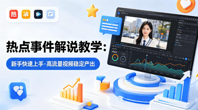 某大V的热点事件解说教学，新手也能快速上手，稳定产出高流量解说视频-余宽网创