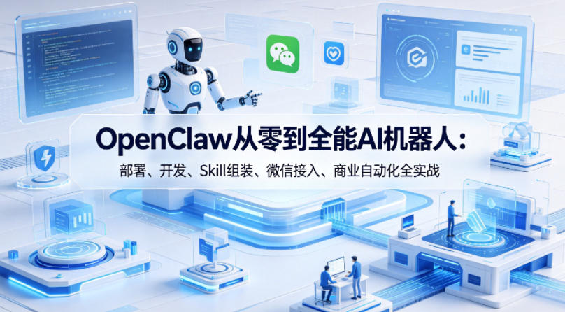 OpenClaw从零到全能AI机器人：部署、开发、Skill组装、微信接入、商业自动化全实战-余宽网创