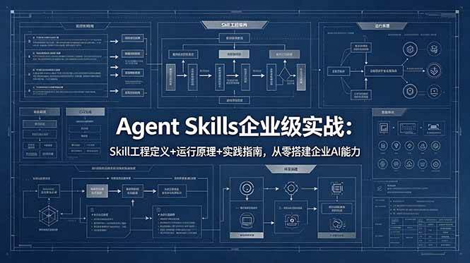 (18565期)Agent Skills企业级实战:Skill工程定义+运行原理+实践指南,从零搭建企业AI能力-余宽网创