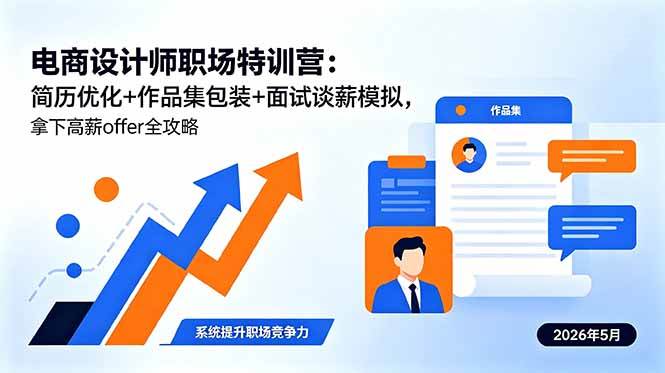 （18544期）电商设计师职场特训营：简历优化+作品集包装+面试谈薪模拟，拿下高薪offer全攻略-余宽网创