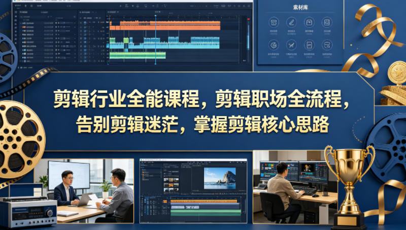 剪辑行业全能课程，剪辑职场全流程，告别剪辑迷茫，掌握剪辑核心思路-余宽网创