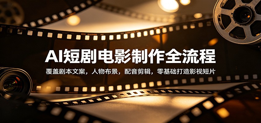 AI短剧电影制作全流程：覆盖剧本文案，人物布景，配音剪辑，零基础打造影视短片-余宽网创