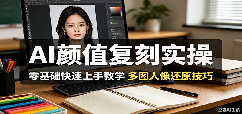 AI颜值复刻实操,零基础快速上手教学,多图人像还原技巧-余宽网创