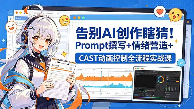 (18473期)告别AI创作瞎猜!Prompt撰写+情绪营造+CAST动画控制全流程实战课-余宽网创