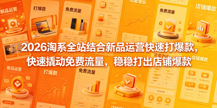 2026淘系全站结合新品运营快速打爆款,快速撬动免费流量,稳稳打出店铺爆款(更新5月12日)-余宽网创