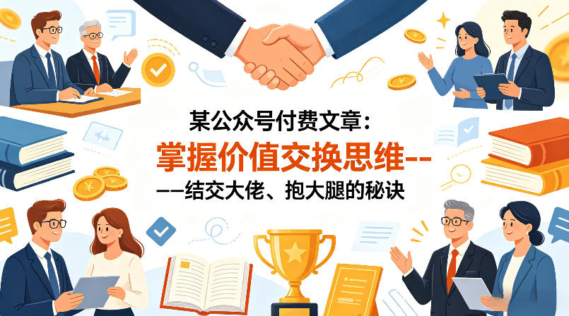 某公众号付费文章：掌握价值交换思维—-结交大佬、抱大腿的秘诀-余宽网创