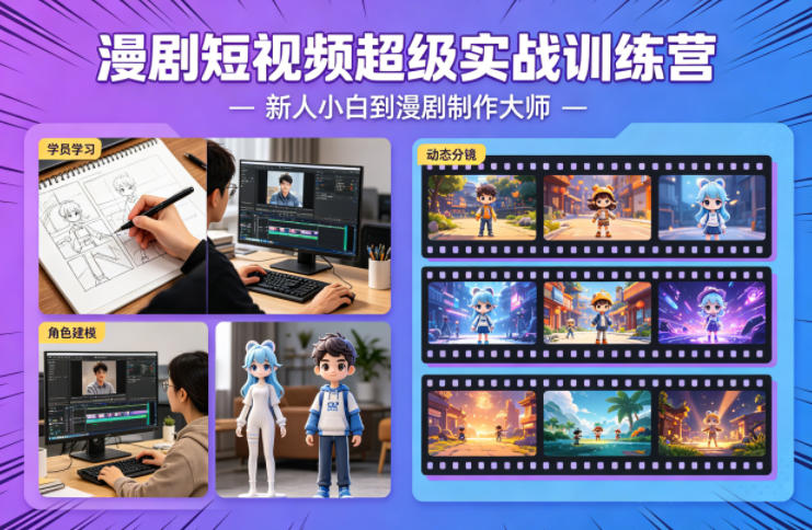 漫剧短视频超级实战训练营，新人小白到漫剧制作大师-余宽网创