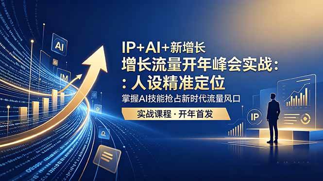 （18530期） IP+AI+新增长 流量开年 峰会实战：人设精准定位 掌握AI技能抢占新时代流量风口-余宽网创