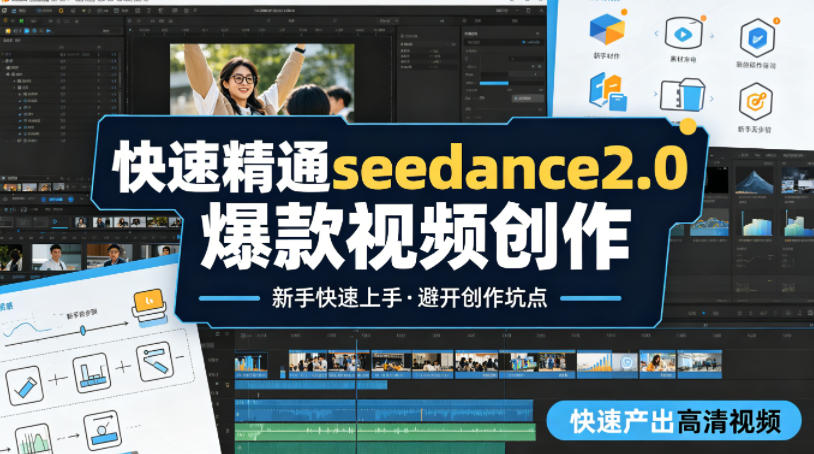 快速精通seedance2.0爆款视频创作，快速产出高清视频，避开大量创作坑点，新手也能快速上手-余宽网创