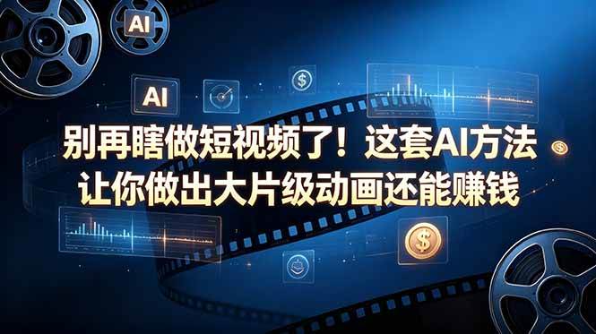（18549期）别再瞎做短视频了！这套 AI 方法让你做出大片级动画还能赚钱【原创双语字幕】-余宽网创